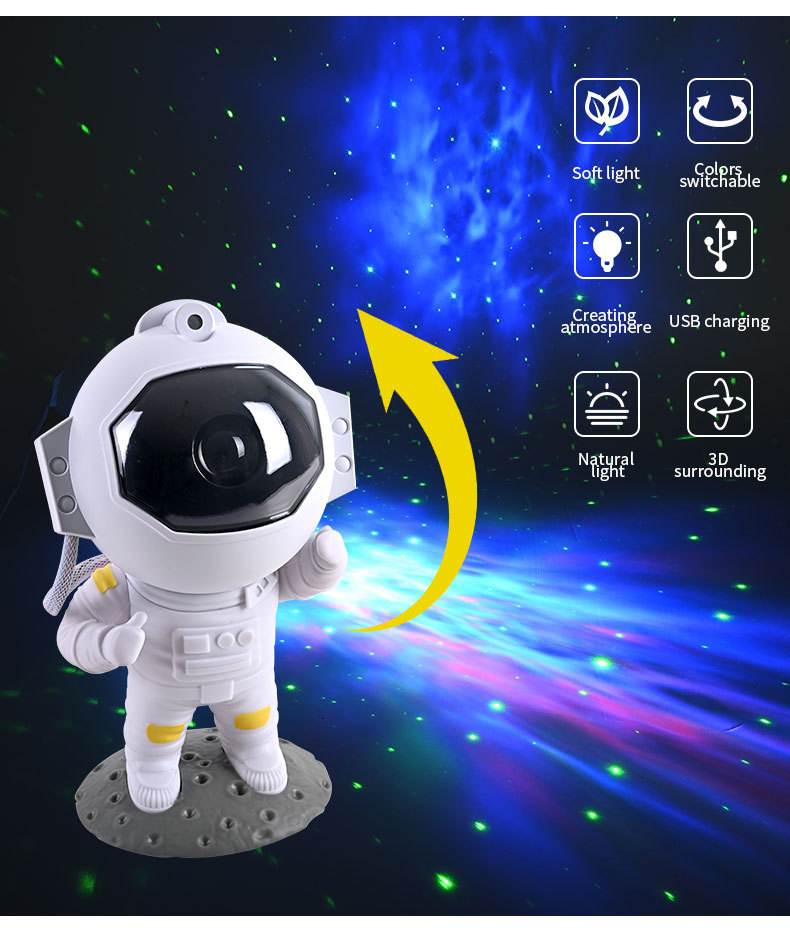 Galaxy Star Projector — Astronaut Night Light for Bedroom | USB Powered - Image 5